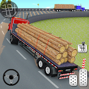 Log Transporter Truck Driving