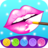 Glitter Lips with Makeup Brush Set coloring Game