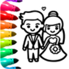 Glitter Wedding Coloring Book - Drawing Pages